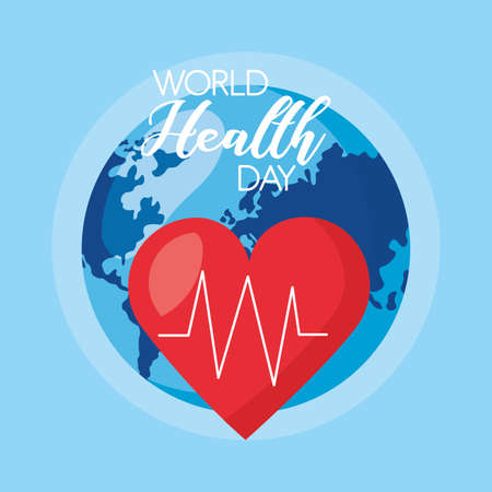 heartbeat medical world health day vector illustrationのイラスト素材