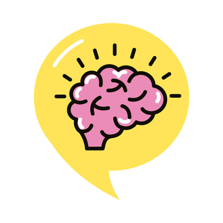 brain human in speech bubble line and fill style icon vector illustration design