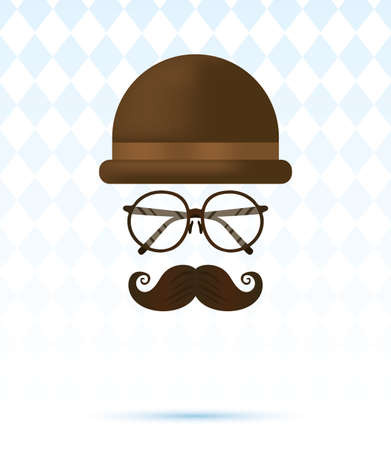Hat glasses and mustache design, Fathers day celebration and love theme Vector illustrationのイラスト素材