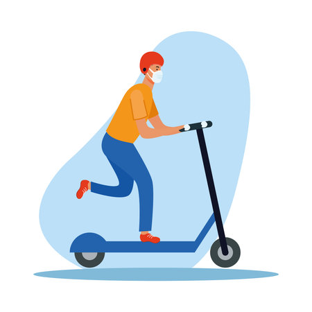 man with mask design of medical care and covid 19 virus theme Vector illustrationのイラスト素材