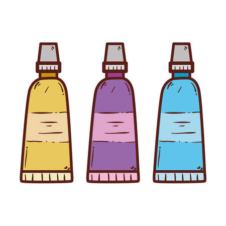 set of paint tubes, on white background vector illustration designのイラスト素材