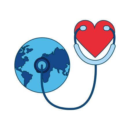 heart stethoscope world health day vector illustrationのイラスト素材