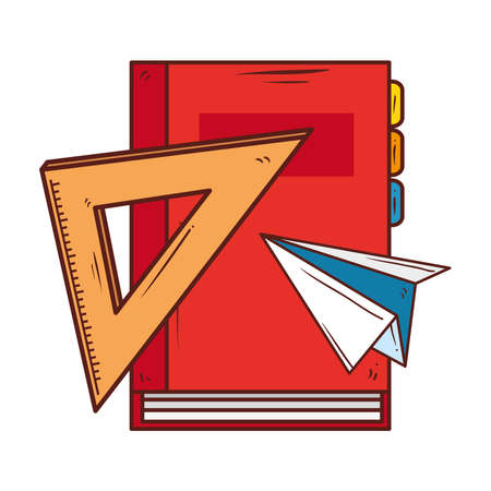 notebook supply school with icons on white background vector illustration designのイラスト素材