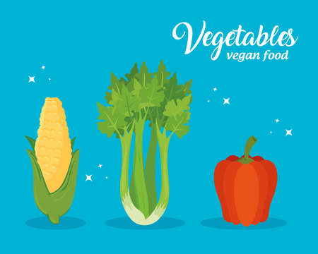 banner of vegetables, concept healthy food vector illustration designのイラスト素材