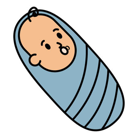 adorable baby newborn on blanket vector illustrationのイラスト素材