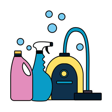vacuum cleaner spray detergent tool cleaning vector illustrationのイラスト素材