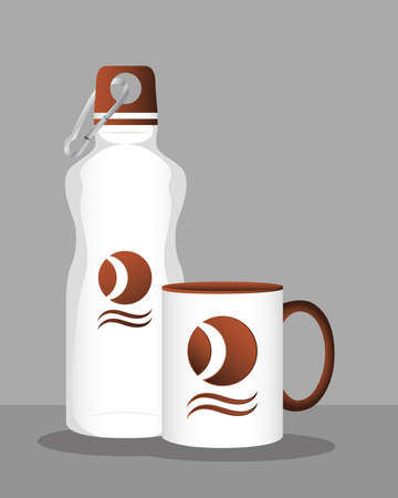 cup mug and bottle branding isolated icon vector illustration designのイラスト素材