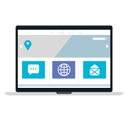 mockup, b, concept website, development in laptop vector illustration designのイラスト素材