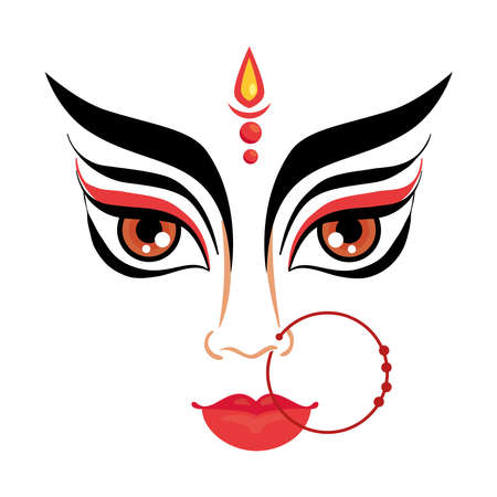face of maa durga, isolated icon vector illustration designのイラスト素材