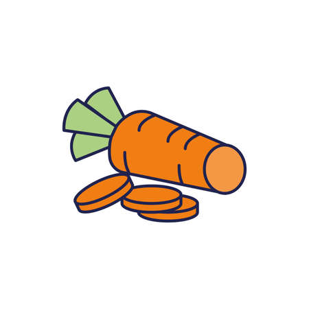 fresh carrot vegetable healthy food icon vector illustration designのイラスト素材