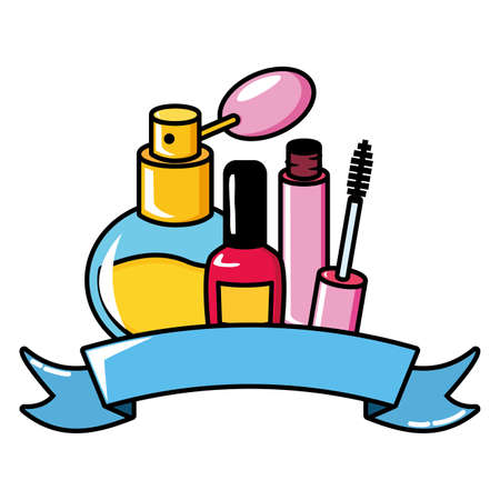 makeup female things pop art elements vector illustrationのイラスト素材