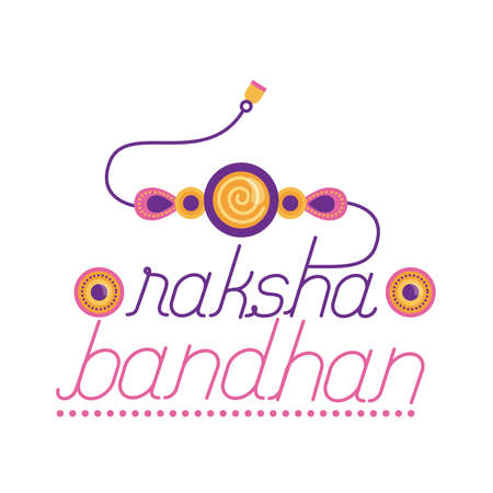 happy raksha bandhan celebration with wristband flat style vector illustration designのイラスト素材