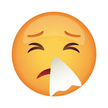 emoji face sickness flat style icon vector illustration designのイラスト素材