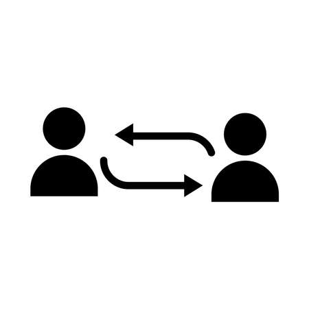 teamwork people with arrows crossed silhouette style icon vector illustration designのイラスト素材
