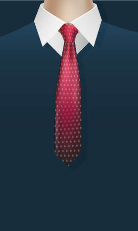 Pointed necktie on shirt with jacket design, Cloth fashion style wear store shop retail fabric and made theme Vector illustrationのイラスト素材