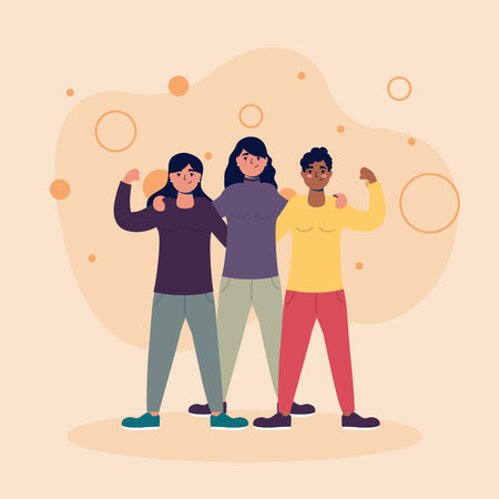 women avatars friends design of friendship and love theme Vector illustration