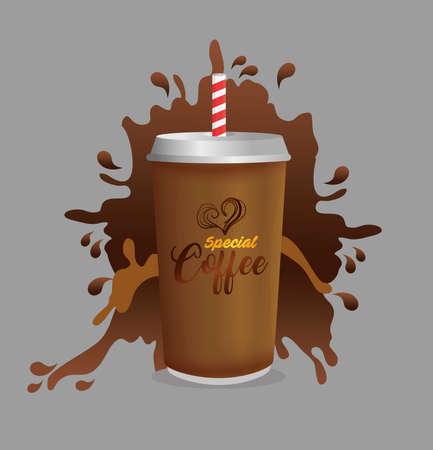branding mockup coffee shop, restaurant, corporate identity mockup, disposable special coffee vector illustration designのイラスト素材