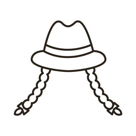 germany traditional female hat accessory line style icon vector illustration designのイラスト素材