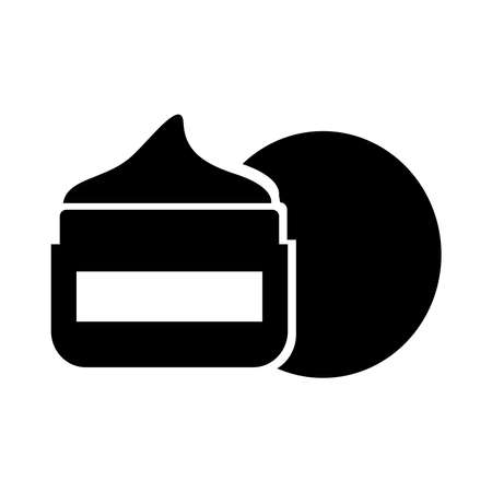 make up product pot open silhouette style vector illustration designのイラスト素材