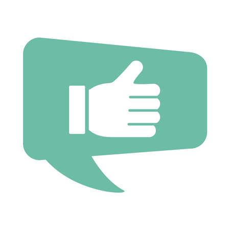 hand like social media marketing flat style icon vector illustration designのイラスト素材