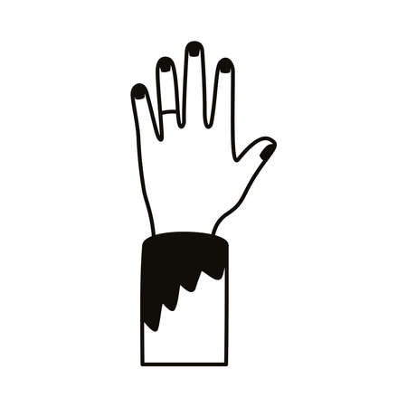 hand human up line style icon vector illustration designのイラスト素材
