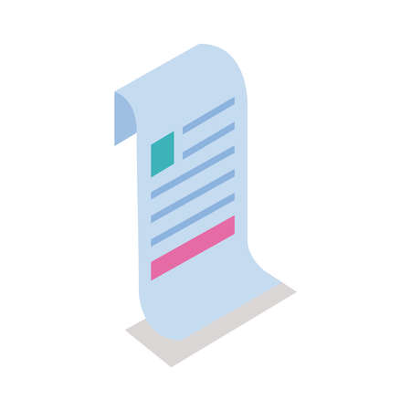 paper receipt style isometric icon vector illustration designのイラスト素材