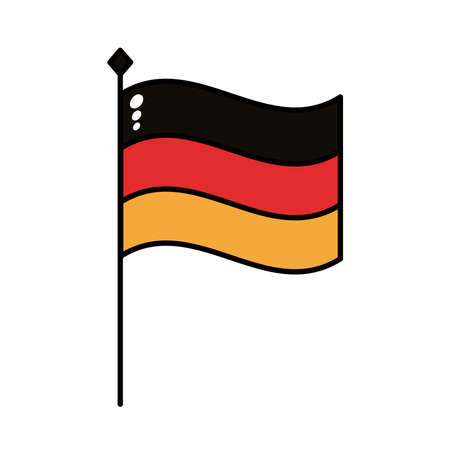 germany flag oktoberfest line and fill style icon vector illustration designのイラスト素材