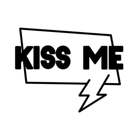 speech bubble with kiss me word pop art line style vector illustration designのイラスト素材
