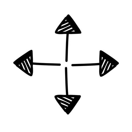 arrow thin all directions line style icon vector illustration designのイラスト素材