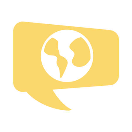 world planet earth with mouse arrow flat style icon vector illustration designのイラスト素材