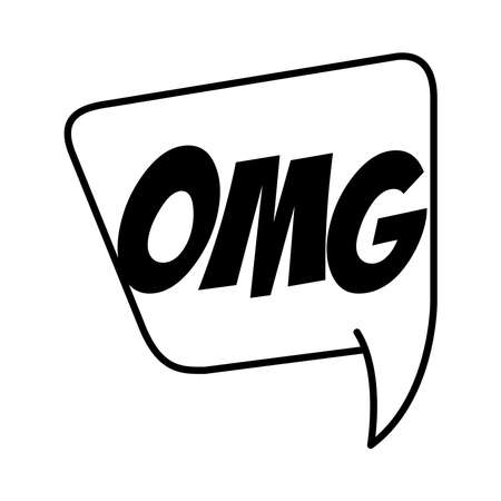 speech bubble with expresion omg word pop art line style vector illustration designのイラスト素材