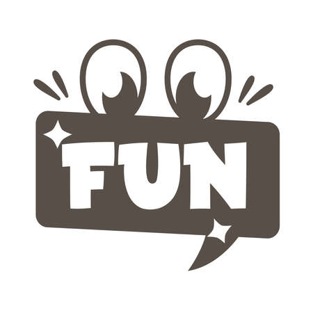 slang speech bubble with eyes and fun word silhouette style vector illustration designのイラスト素材