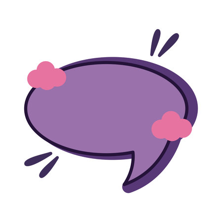 slang speech bubble with clouds line and fill style vector illustration design