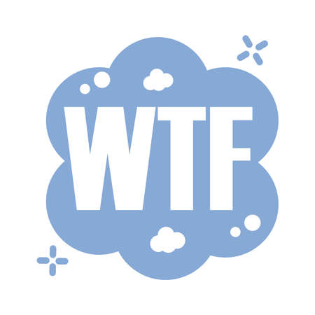 slang cloud expresion with wtf word silhouette style vector illustration designのイラスト素材