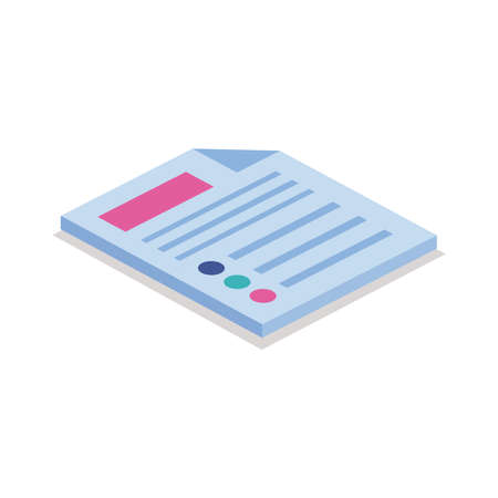 Document isometric line style icon design, Data archive and information theme Vector illustrationのイラスト素材