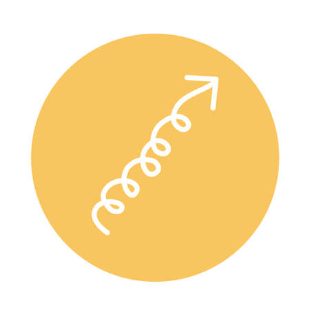 arrow thin direction spiral right up block style icon vector illustration designのイラスト素材