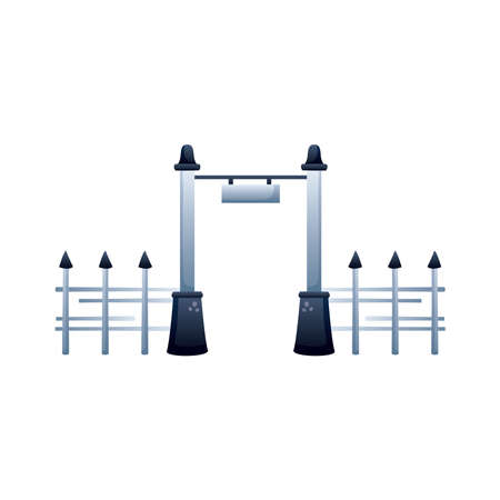 cemetery arch entrance degradient style icon vector illustration designのイラスト素材