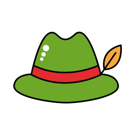 germany traditional hat accessory line and fill style icon vector illustration designのイラスト素材