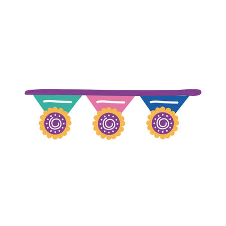 garlands celebration mexican flat style icon vector illustration designのイラスト素材