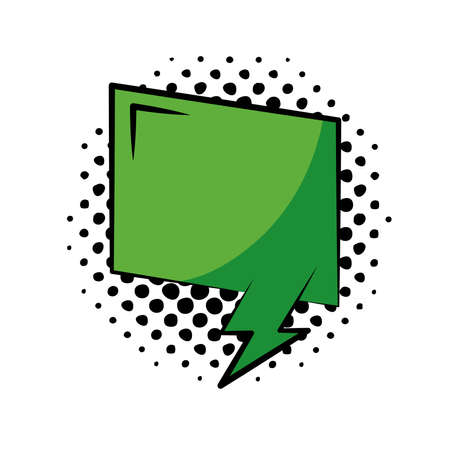 speech bubble green pop art flat style vector illustration designのイラスト素材