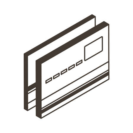 credit card line style icon of money financial banking commerce and market theme Vector illustrationのイラスト素材