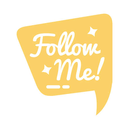 slang speech bubble with follow me silhouette style vector illustration designのイラスト素材