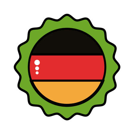 beer cap with germany flag line and fill style icon vector illustration designのイラスト素材