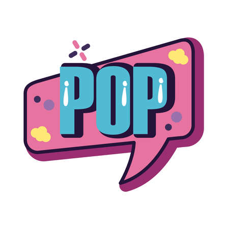 slang speech bubble pop line and fill style vector illustration designのイラスト素材