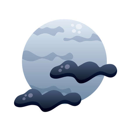 moon and clouds degradient style icon vector illustration designのイラスト素材