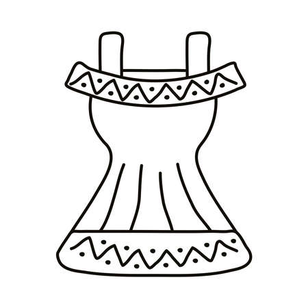 mexican culture female suit line style icon vector illustration designのイラスト素材