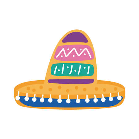 traditional mexican hat flat style icon vector illustration designのイラスト素材