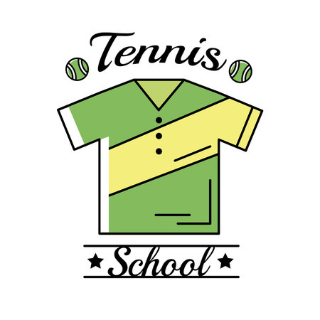 tennis balls and lettering with shirt line and fill style vector illustration designのイラスト素材