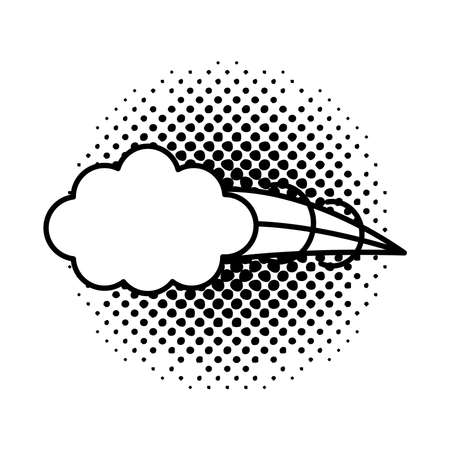 monochrome expression cloud pop art line style vector illustration designのイラスト素材