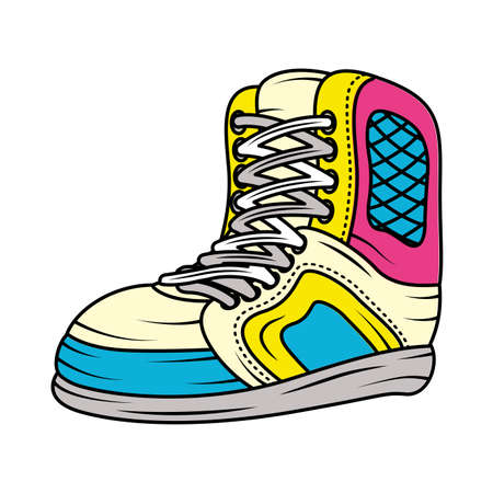 tennis sport shoes pop art style vector illustration designのイラスト素材